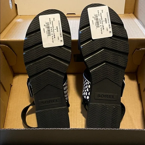 Sorel Black and White Sandals - Picture 2 of 4